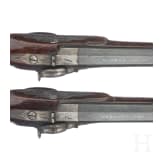 A pair of German percussion pistols by Mond und Feller in Augsburg, circa 1800