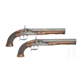 A pair of percussion pistols by Crause in Herzberg, Germany, ca. 1810