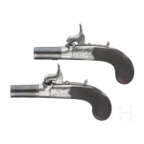 A pair of boxlock pocket pistols by Richard Hollis in London, circa 1840