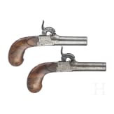 A pair of percussion boxlock pistols, Liege, circa 1840