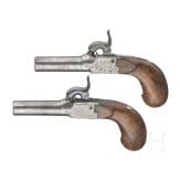 A pair of percussion boxlock pistols, Liege, circa 1840