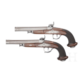 A cased pair of Belgian percussion pistols, ca. 1840