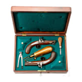 A cased pair of traveler's percussion pistols by Barnett, circa 1840