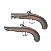 A cased pair of traveler's percussion pistols by Barnett, circa 1840