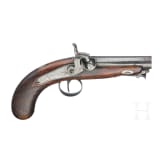 A cased pair of traveler's percussion pistols by Barnett, circa 1840