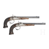 A pair of German percussion target pistols, Jacob Musich, circa 1840