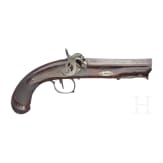 A Spanish percussion pistol by Juan Antonio Aranguren in Placencia, dated 1846