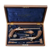 A pair of cased percussion-pistols by Gastine Renette, Paris, circa 1840/50