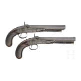 A cased pair of percussion pistols by Conway in Manchester, ca. 1840/50