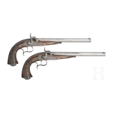 A pair of fine percussion pistols by Johann Adam Kuchenreuter in Regensburg, circa 1850