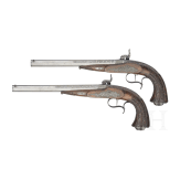 A pair of fine percussion pistols by Johann Adam Kuchenreuter in Regensburg, circa 1850