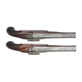 A pair of percussion travel pistols, Johann Adam Kuchenreuter, Regensburg, circa 1850