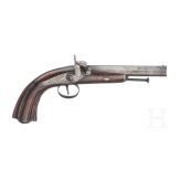 A pair of percussion pistols, Li&egrave;ge, circa 1850