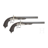 A pair of French percussion target pistols, circa 1850