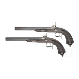 A pair of French percussion target pistols, circa 1850