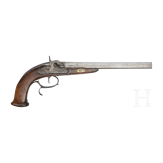 A percussion pistol, J. Schmidl, Prague, circa 1850