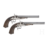 A pair of cased percussion pistols by Lepage Moutier, Paris, circa 1850