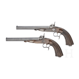 A pair of cased percussion pistols by Lepage Moutier, Paris, circa 1850