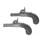 A pair of percussion pocket pistols in a box, Smith, Sheffield, circa 1850