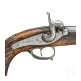 A Belgian long percussion pistol by G. Laport & Cie., Li&egrave;ge, ca. 1850