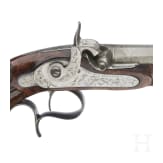 A cased pair of percussion pistols by Jansen in Brussels, circa 1850
