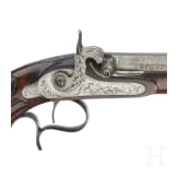 A cased pair of percussion pistols by Jansen in Brussels, circa 1850