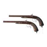 A pair of cased percussion pistols by Gastine Renette, Paris, circa 1850/60