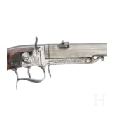 A French percussion pistol with drop barrel, circa 1860
