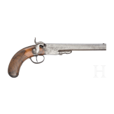 A breech loading percussion pistol, Lepage system, France, ca. 1860