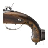 A percussion pistol with holster stock, Spanish replica by Dikar