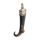 A silver-mounted Alpine primer flask with wheel-lock bowl, circa 1700