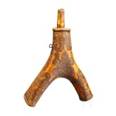 A large Hungarian/Transylvanian powder flask, 17th century
