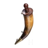 An English engraved powder horn of the 41st Regiment on the North-West Frontier, 19th century