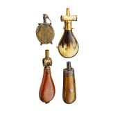 Four German powder flasks, 19th century