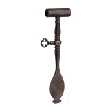 A German wheel-lock key, 17th century