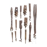Sammlung von 13 milit&auml;rischen Kugelziehern, deutsch, 16. - 18. Jhdt.