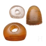 Drei sasanidische Siegel, Achat und Bergkristall, 4. - 6. Jhdt. n. Chr.