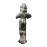 Synkretistische Bronzestatuette des Harpokrates mit Herakles-Keule, r&ouml;misch, 2. - 3. Jhdt.