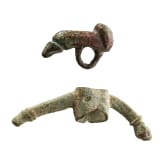 Zwei Phallusamulette aus Bronze, r&ouml;misch, 1. - 2. Jhdt. n. Chr.