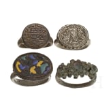 Zwei Silber- und zwei Bronzeringe, Balkan, 15. - 16. Jhdt.