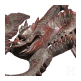 Porzellanvase und chinesischer Holz-Drache, Korea/China, 20. Jhdt.