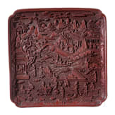 Rotlack-Tablett, China, Qing-Dynastie, um 1900
