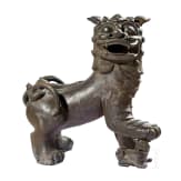 Ein Paar massive W&auml;chterl&ouml;wen aus Bronze, China, 20. Jhdt.