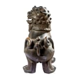 Ein Paar massive W&auml;chterl&ouml;wen aus Bronze, China, 20. Jhdt.