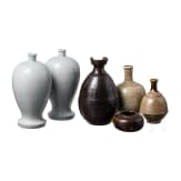 Sechs Keramikgef&auml;&szlig;e, Japan, Meiji-Periode