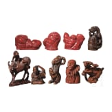 Neun Netsuke, Japan/China, um 1900