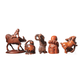Neun Netsuke, Japan/China, um 1900