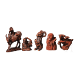 Neun Netsuke, Japan/China, um 1900