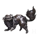 W&auml;chterl&ouml;we aus Bronze, Japan, 20. Jhdt.