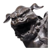 W&auml;chterl&ouml;we aus Bronze, Japan, 20. Jhdt.